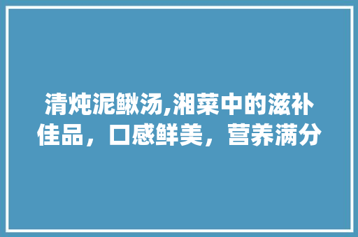 清炖泥鳅汤,湘菜中的滋补佳品，口感鲜美，营养满分_清炖泥鳅汤湘菜怎么做 清炖泥鳅汤,湘菜中的滋补佳品，口感鲜美，营养满分_清炖泥鳅汤湘菜怎么做 饮食大全