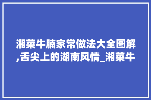 湘菜牛腩家常做法大全图解,舌尖上的湖南风情_湘菜牛腩家常做法大全图解 湘菜牛腩家常做法大全图解,舌尖上的湖南风情_湘菜牛腩家常做法大全图解 饮食大全