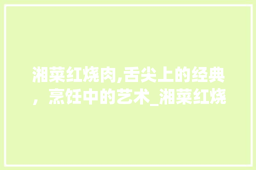 湘菜红烧肉,舌尖上的经典，烹饪中的艺术_湘菜红烧肉的做法大全 湘菜红烧肉,舌尖上的经典，烹饪中的艺术_湘菜红烧肉的做法大全 饮食大全