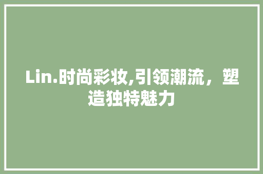 Lin.时尚彩妆,引领潮流，塑造独特魅力 母婴育儿