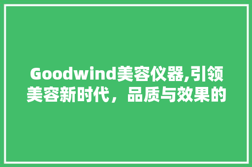 Goodwind美容仪器,引领美容新时代，品质与效果的完美结合