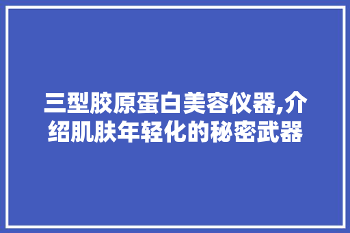 三型胶原蛋白美容仪器,介绍肌肤年轻化的秘密武器 美体修身