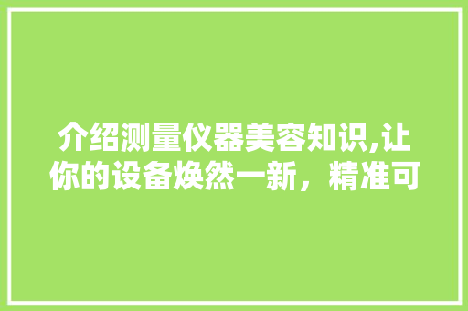 介绍测量仪器美容知识,让你的设备焕然一新，精准可靠！