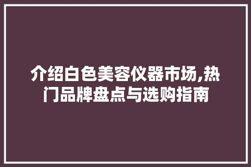 介绍白色美容仪器市场,热门品牌盘点与选购指南