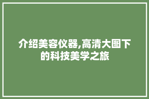 介绍美容仪器,高清大图下的科技美学之旅 饮食大全