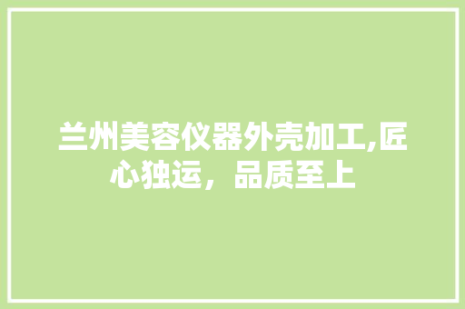 兰州美容仪器外壳加工,匠心独运，品质至上 饮食大全
