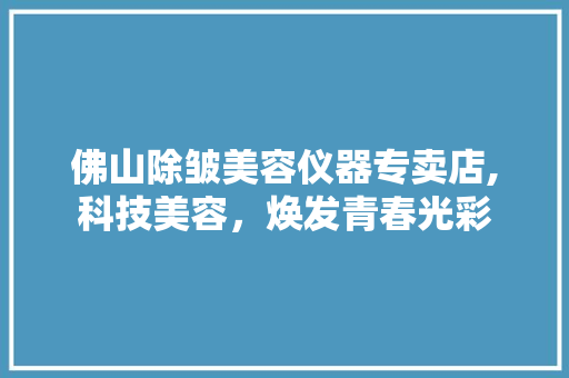 佛山除皱美容仪器专卖店,科技美容，焕发青春光彩