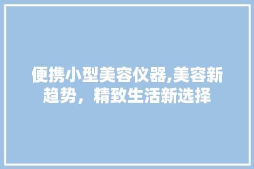便携小型美容仪器,美容新趋势，精致生活新选择