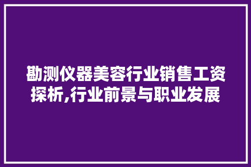 勘测仪器美容行业销售工资探析,行业前景与职业发展