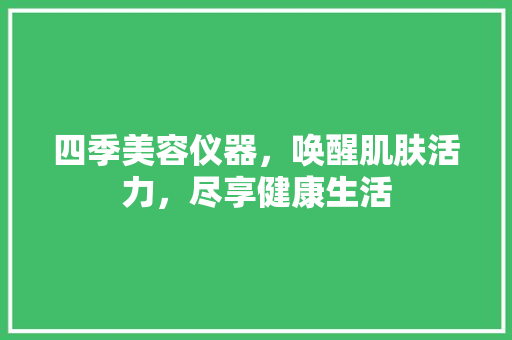 四季美容仪器，唤醒肌肤活力，尽享健康生活