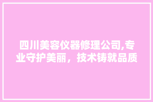 四川美容仪器修理公司,专业守护美丽，技术铸就品质