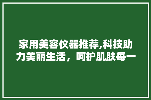 家用美容仪器推荐,科技助力美丽生活，呵护肌肤每一刻