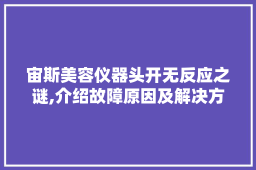 宙斯美容仪器头开无反应之谜,介绍故障原因及解决方法
