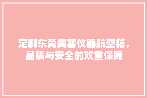定制东莞美容仪器航空箱，品质与安全的双重保障