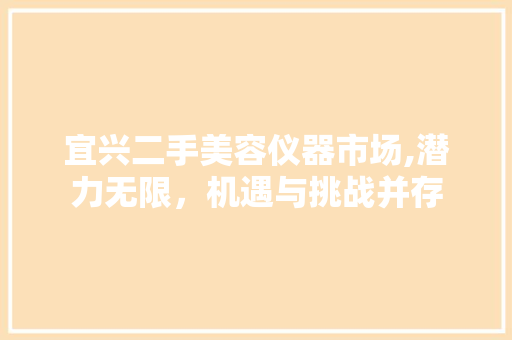 宜兴二手美容仪器市场,潜力无限，机遇与挑战并存