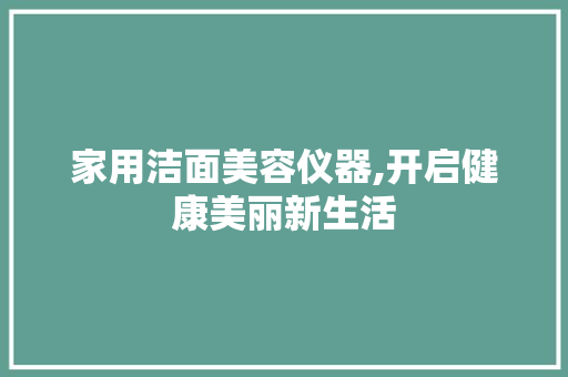 家用洁面美容仪器,开启健康美丽新生活 美体修身