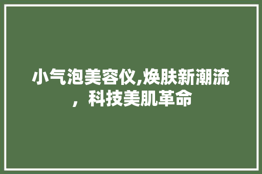 小气泡美容仪,焕肤新潮流，科技美肌革命