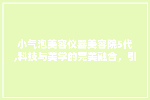 小气泡美容仪器美容院5代,科技与美学的完美融合，引领美容行业新潮流
