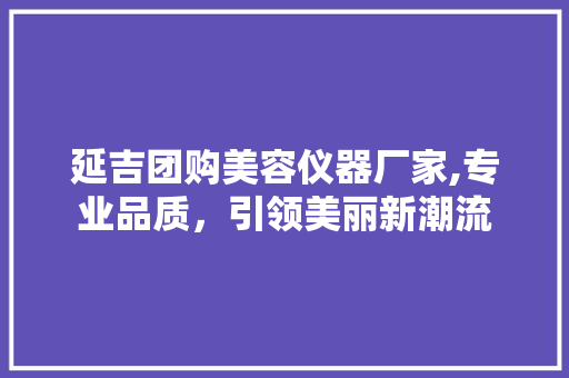 延吉团购美容仪器厂家,专业品质，引领美丽新潮流 母婴育儿