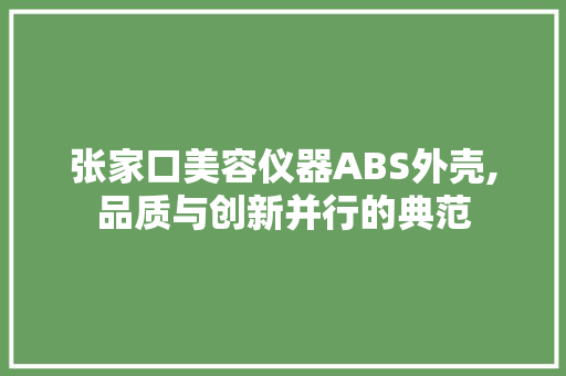 张家口美容仪器ABS外壳,品质与创新并行的典范