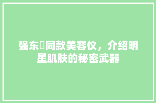 强东玥同款美容仪，介绍明星肌肤的秘密武器