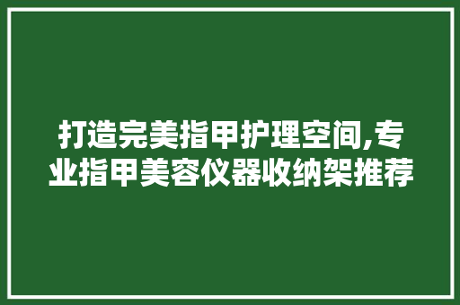 打造完美指甲护理空间,专业指甲美容仪器收纳架推荐指南