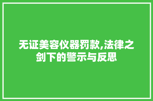 无证美容仪器罚款,法律之剑下的警示与反思 母婴育儿
