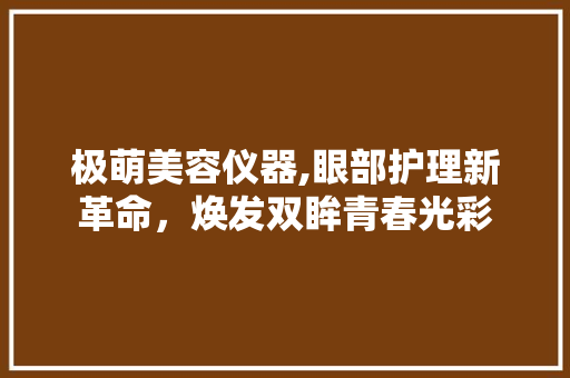 极萌美容仪器,眼部护理新革命，焕发双眸青春光彩 母婴育儿