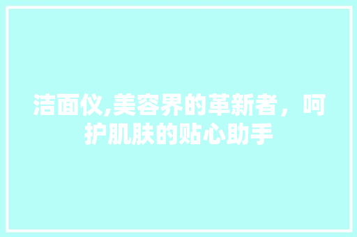 洁面仪,美容界的革新者，呵护肌肤的贴心助手