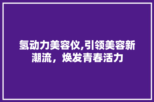 氢动力美容仪,引领美容新潮流，焕发青春活力 综合便民