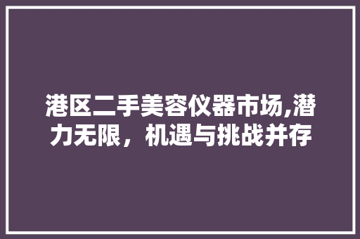 港区二手美容仪器市场,潜力无限，机遇与挑战并存