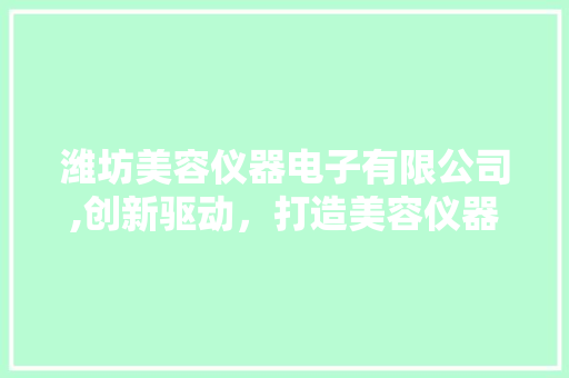潍坊美容仪器电子有限公司,创新驱动，打造美容仪器行业新标杆