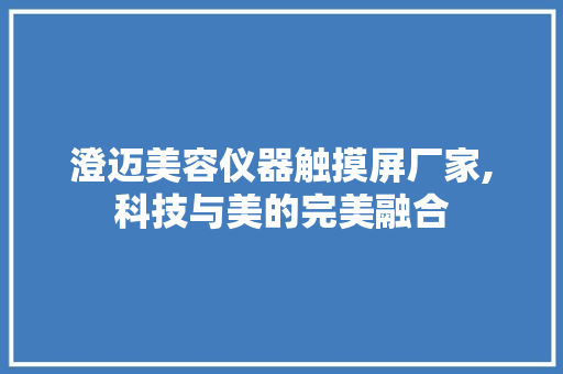 澄迈美容仪器触摸屏厂家,科技与美的完美融合