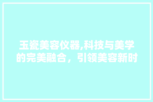 玉瓷美容仪器,科技与美学的完美融合，引领美容新时代