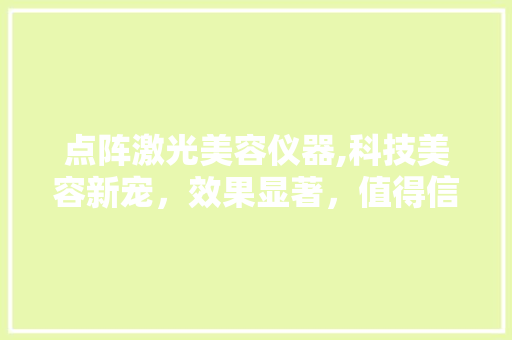 点阵激光美容仪器,科技美容新宠，效果显著，值得信赖