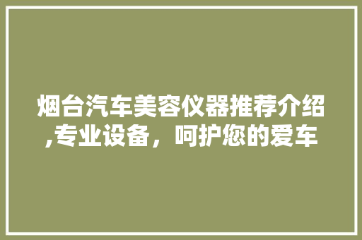 烟台汽车美容仪器推荐介绍,专业设备，呵护您的爱车