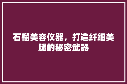 石榴美容仪器，打造纤细美腿的秘密武器