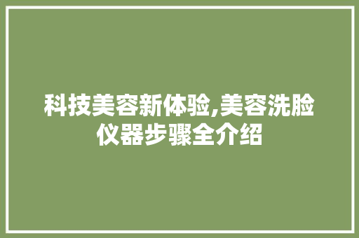科技美容新体验,美容洗脸仪器步骤全介绍