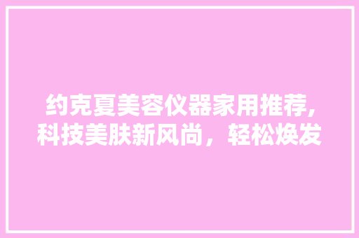 约克夏美容仪器家用推荐,科技美肤新风尚，轻松焕发青春光彩