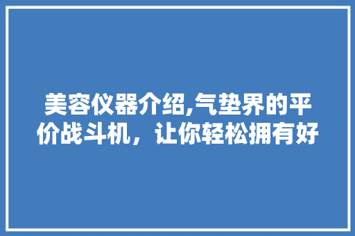 美容仪器介绍,气垫界的平价战斗机，让你轻松拥有好肌肤！