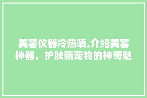 美容仪器冷热喷,介绍美容神器，护肤新宠物的神奇魅力