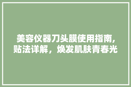 美容仪器刀头膜使用指南,贴法详解，焕发肌肤青春光彩
