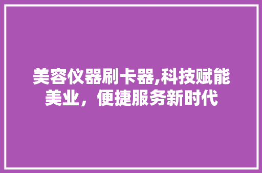 美容仪器刷卡器,科技赋能美业，便捷服务新时代