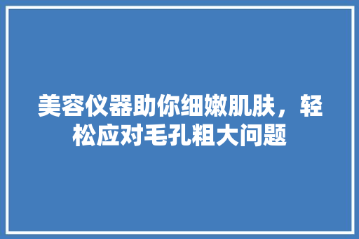 美容仪器助你细嫩肌肤，轻松应对毛孔粗大问题