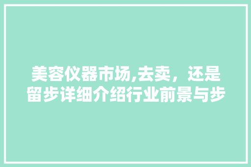 美容仪器市场,去卖，还是留步详细介绍行业前景与步骤