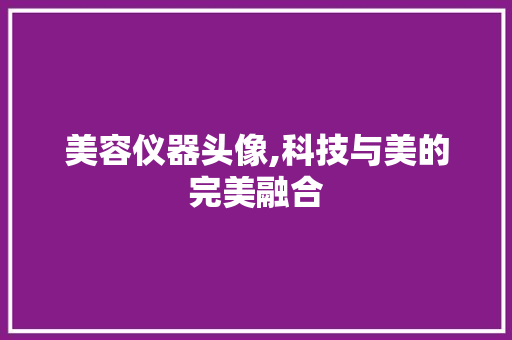 美容仪器头像,科技与美的完美融合