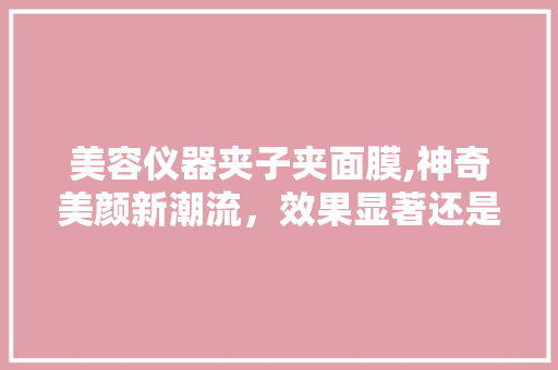 美容仪器夹子夹面膜,神奇美颜新潮流，效果显著还是噱头