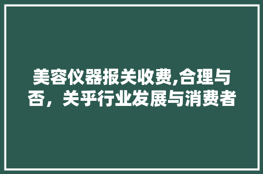 美容仪器报关收费,合理与否，关乎行业发展与消费者权益 婚姻情感