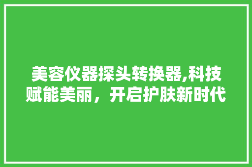 美容仪器探头转换器,科技赋能美丽，开启护肤新时代