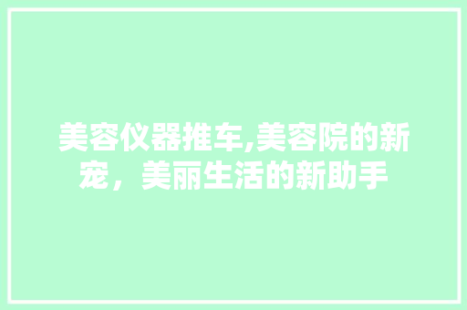 美容仪器推车,美容院的新宠，美丽生活的新助手
